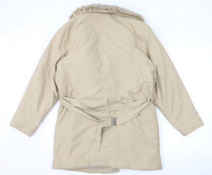 Womens UK Size 10 Dorothy Perkins Beige Overcoat