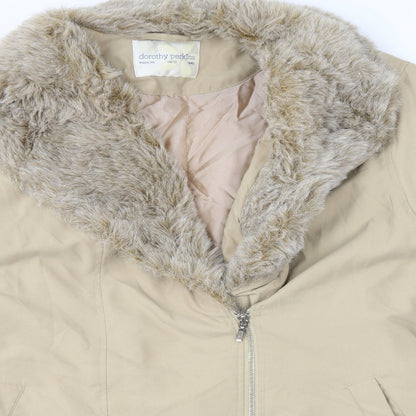 Womens UK Size 10 Dorothy Perkins Beige Overcoat