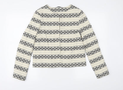 TU Womens Ivory Geometric  Jacket  Size 10
