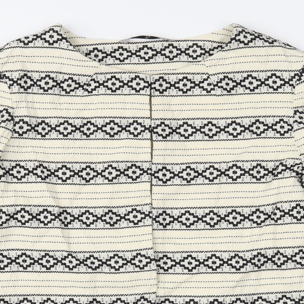 TU Womens Ivory Geometric  Jacket  Size 10