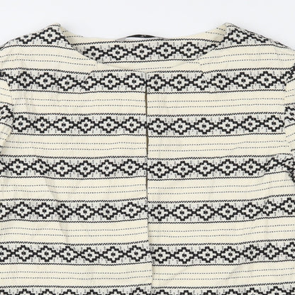 TU Womens Ivory Geometric  Jacket  Size 10
