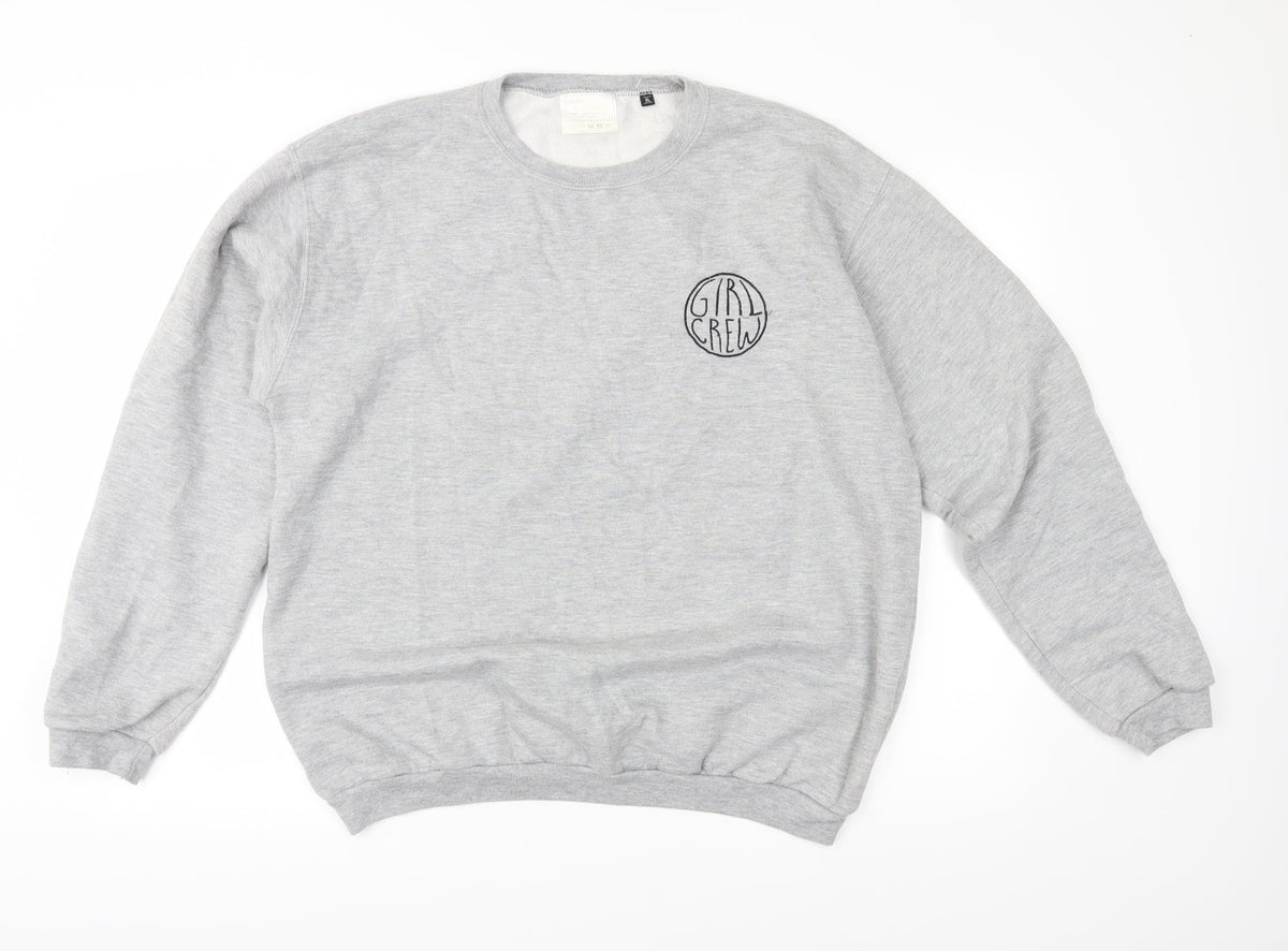 Sparks & Daughters Womens Grey  Jersey Pullover Sweatshirt Size XL