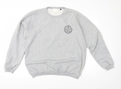 Sparks & Daughters Womens Grey  Jersey Pullover Sweatshirt Size XL
