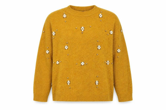 Peacocks Womens Yellow  Knit Pullover Jumper Size S