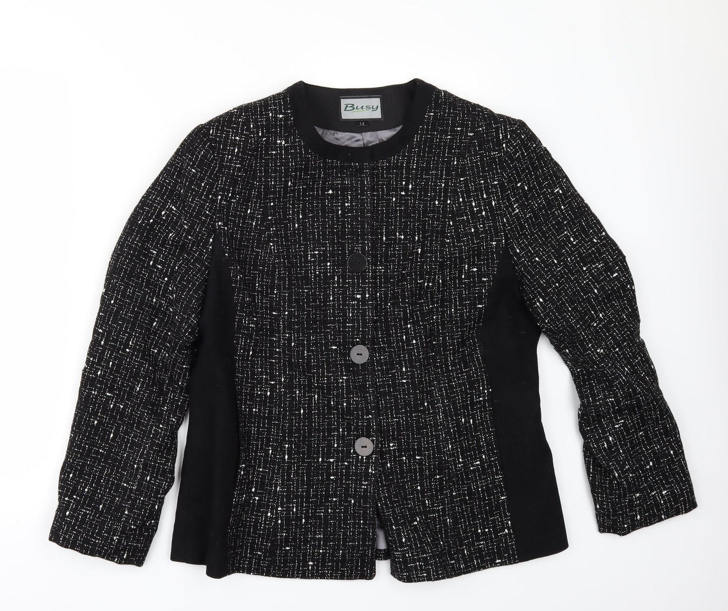 Womens UK Size 14 Busy Black Jacket