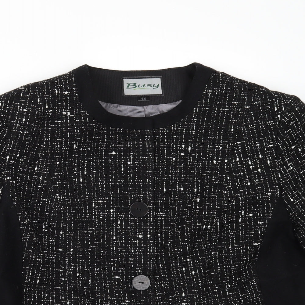 Womens UK Size 14 Busy Black Jacket