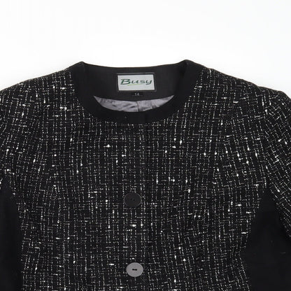Womens UK Size 14 Busy Black Jacket