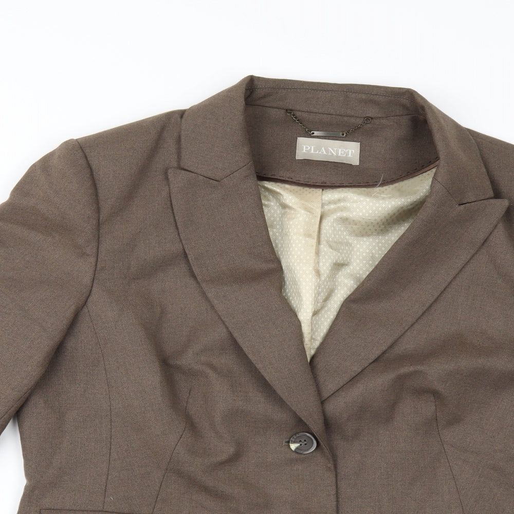 PLANET Womens Brown   Jacket Suit Jacket Size 14