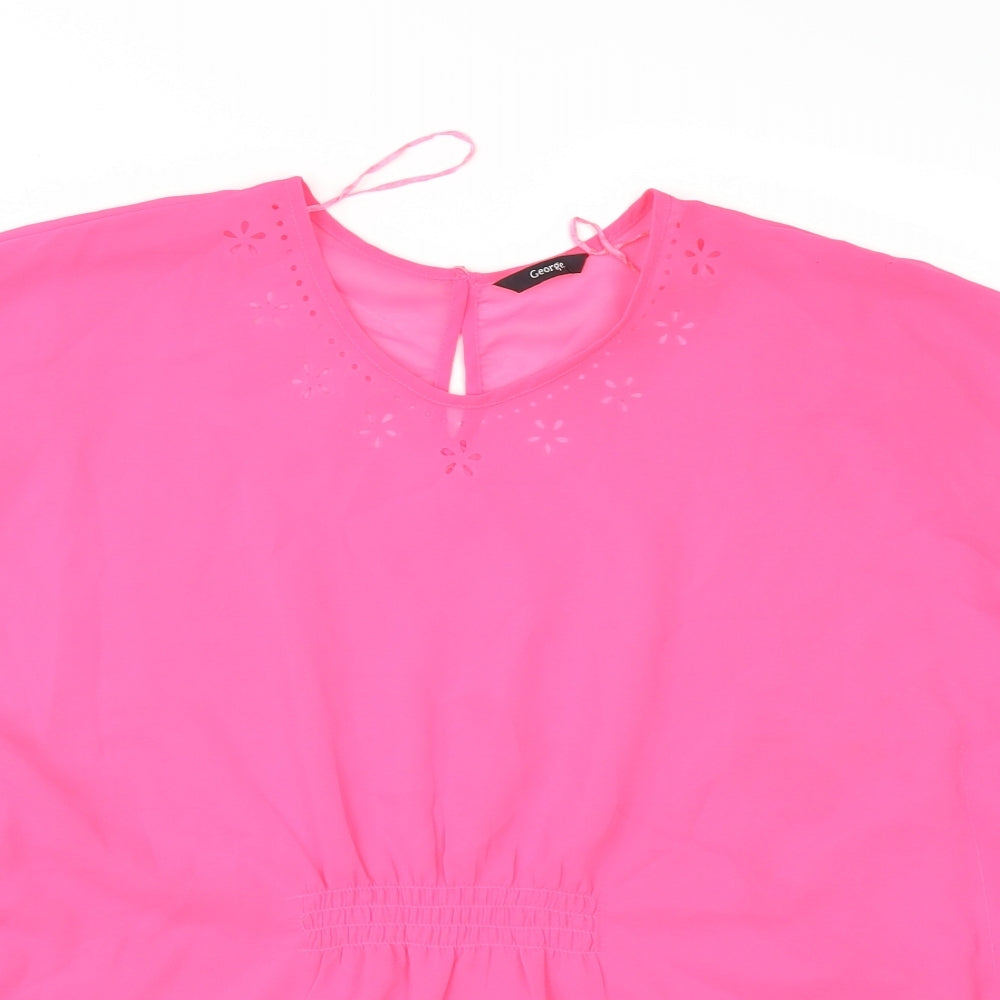 Womens UK Size L George Pink Tunic Blouse