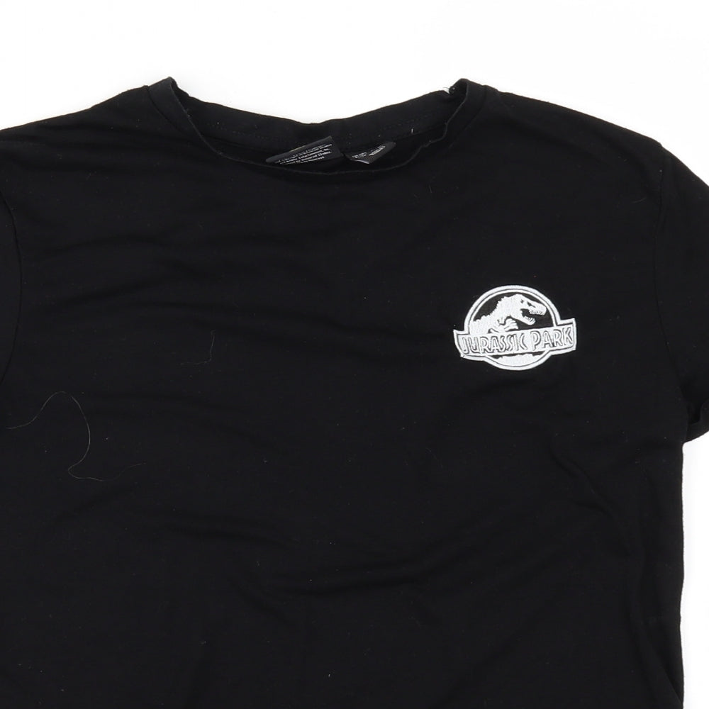 Primark Womens Black   Basic Polo Size 8  - Jurassic Park