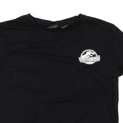 Primark Womens Black   Basic Polo Size 8  - Jurassic Park