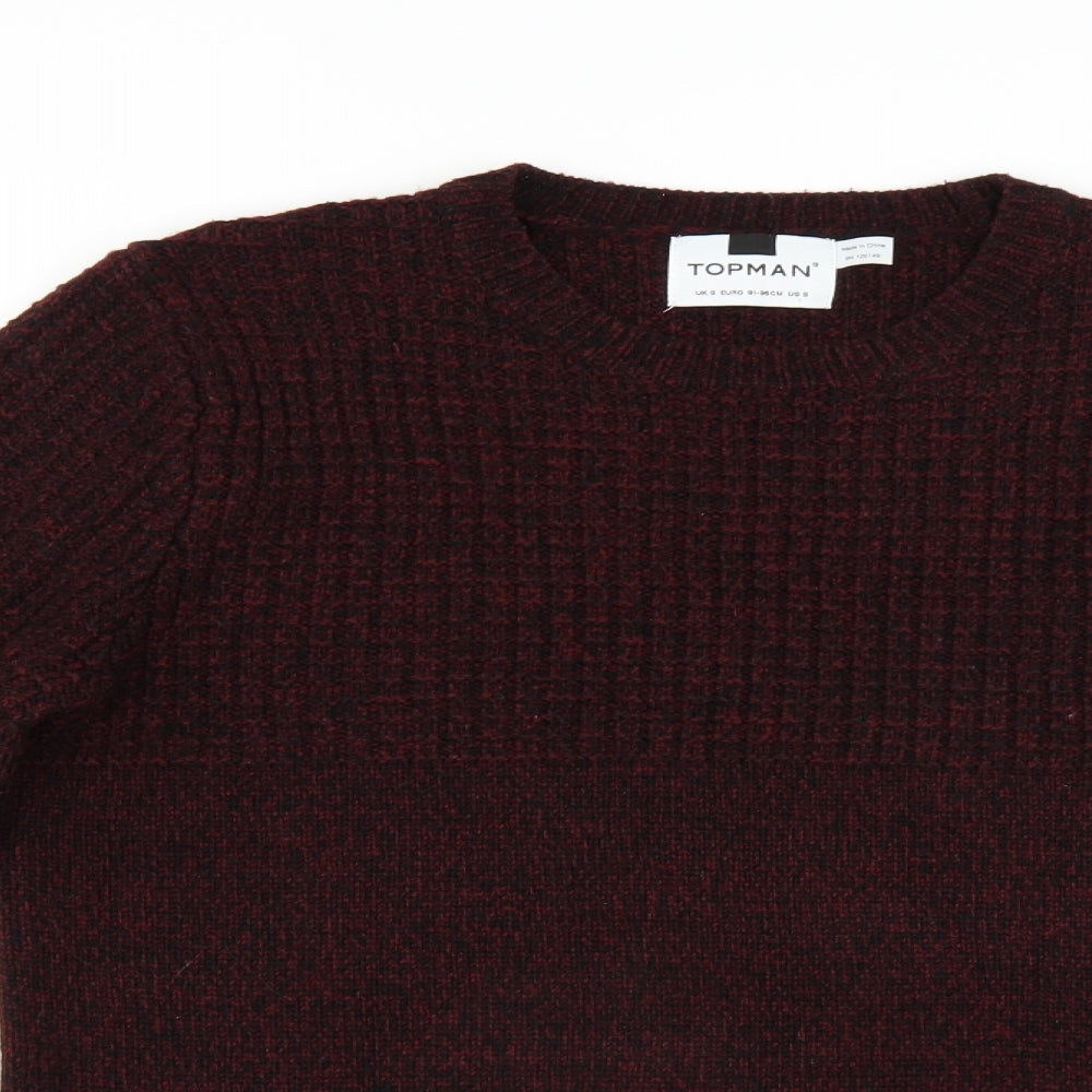 Topman Mens Red   Pullover Jumper Size S