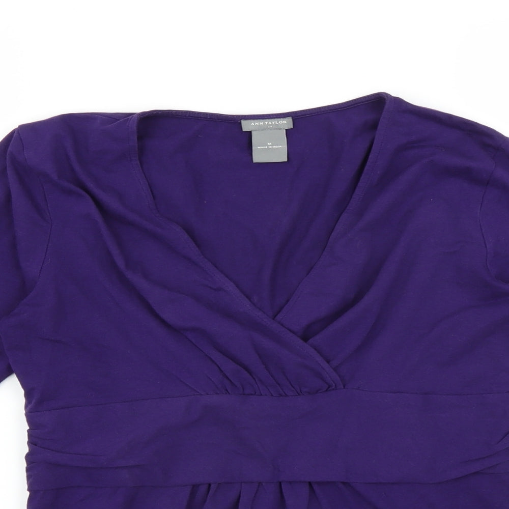 Ann Taylor Womens Purple   Basic Blouse Size M