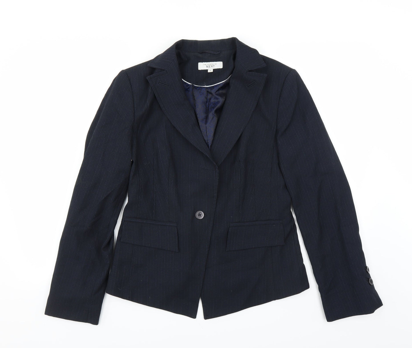NEXT Womens Blue Striped  Jacket Suit Jacket Size 12