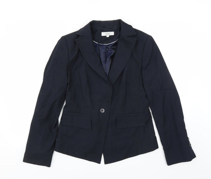 NEXT Womens Blue Striped  Jacket Suit Jacket Size 12