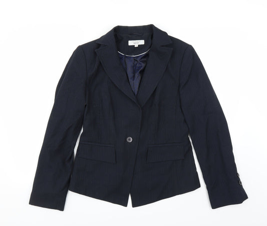 NEXT Womens Blue Striped  Jacket Suit Jacket Size 12