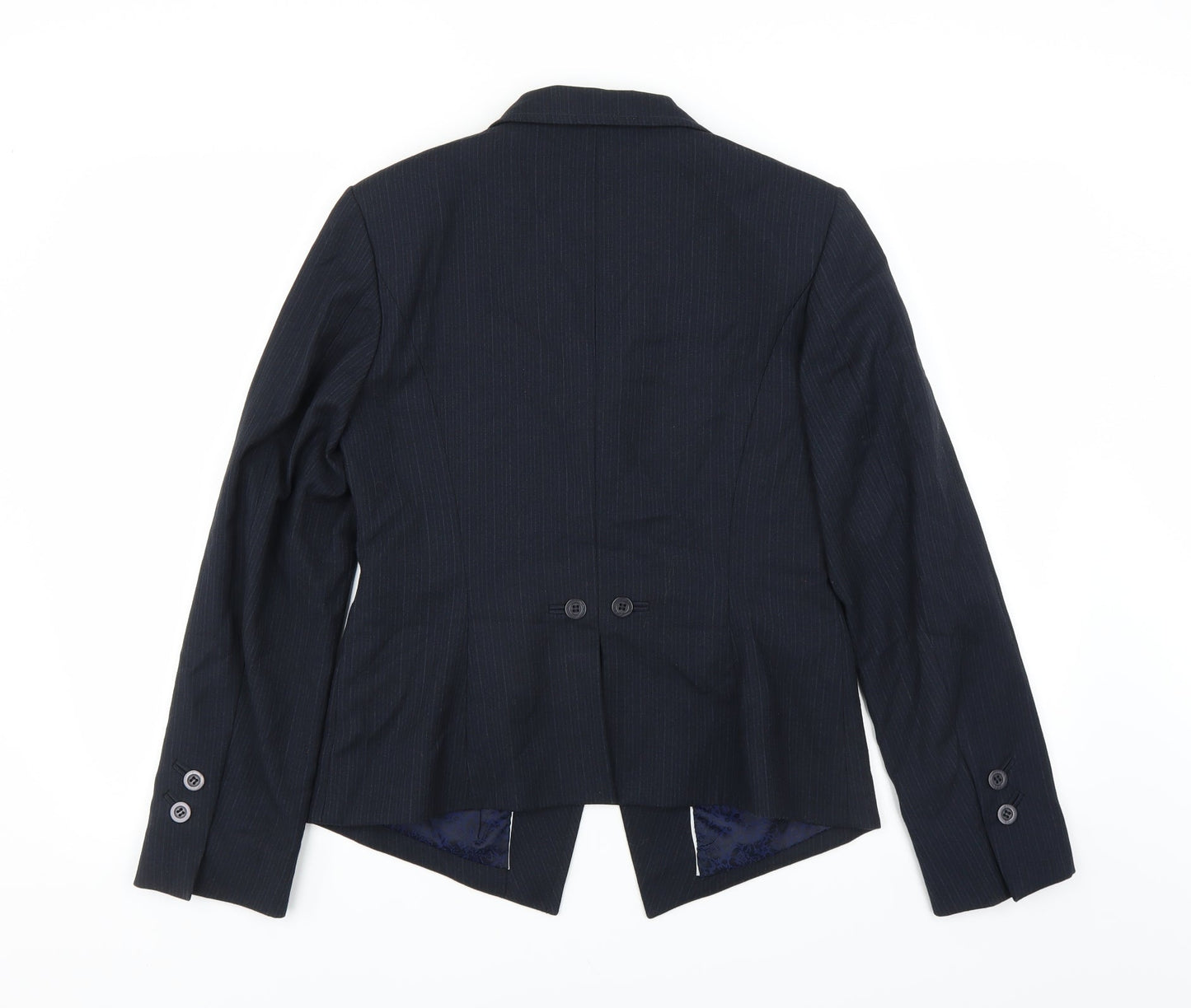 NEXT Womens Blue Striped  Jacket Suit Jacket Size 12