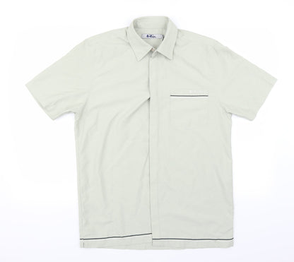 Mens UK Size S Lee Cooper Green  Button-Up Short Sleeve Casual Shirt