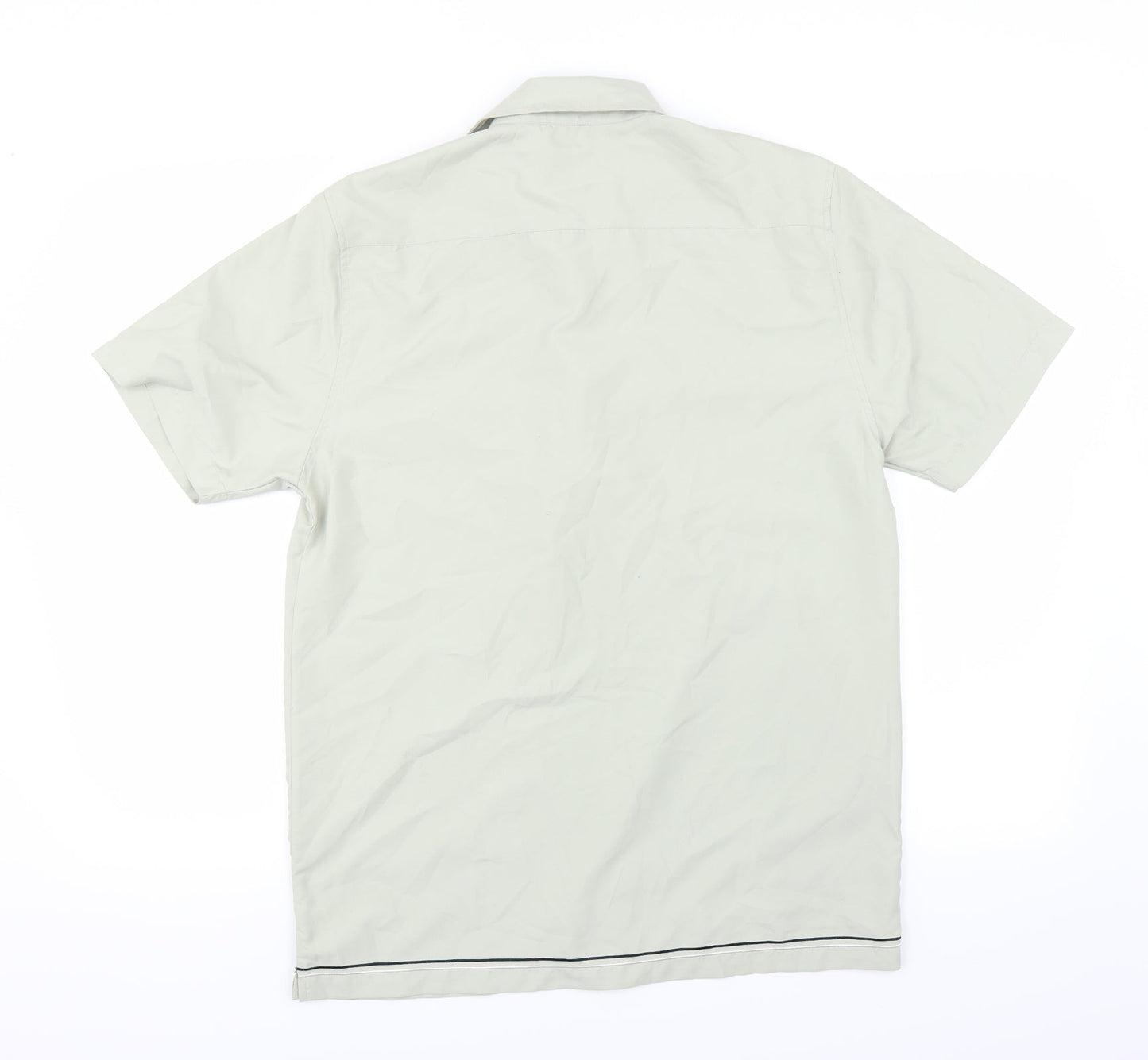 Mens UK Size S Lee Cooper Green  Button-Up Short Sleeve Casual Shirt
