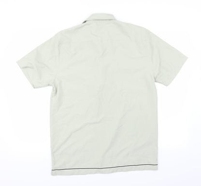 Mens UK Size S Lee Cooper Green  Button-Up Short Sleeve Casual Shirt