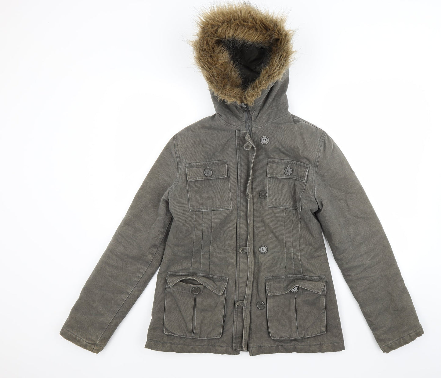 Primark Womens Green   Parka Coat Size 12