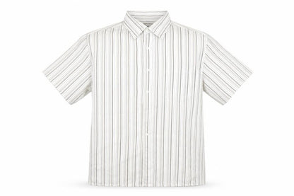 Cedarwood State Mens White Striped Button-Up Size M