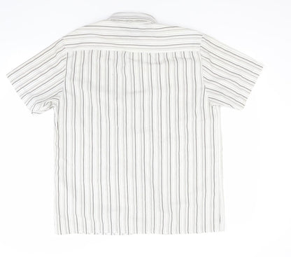 Mens UK Size M Ceader wood state White  Button-Up Short Sleeve Casual Shirt