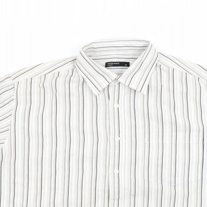 Mens UK Size M Ceader wood state White  Button-Up Short Sleeve Casual Shirt