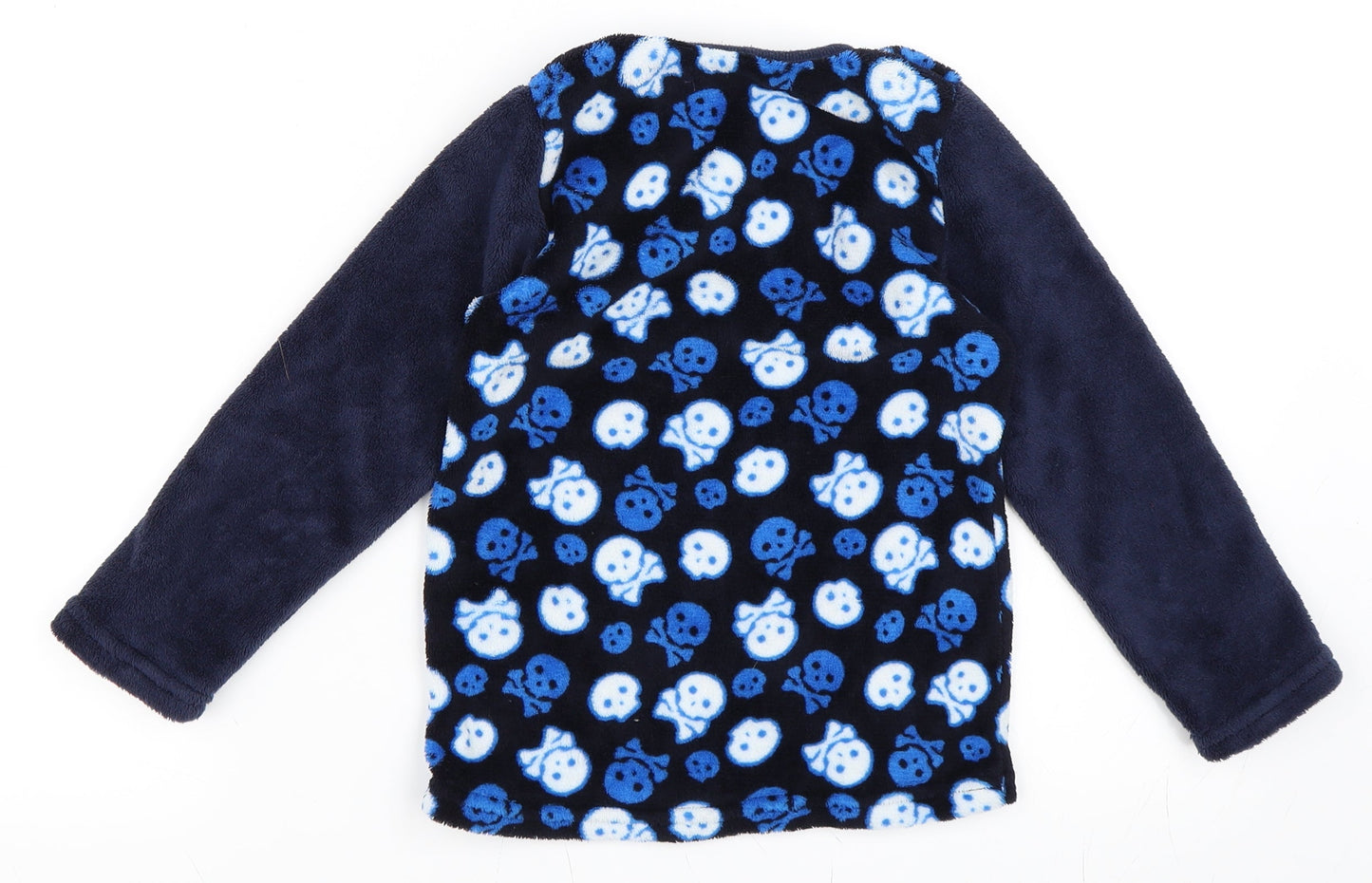 Snooze Time Boys Blue Geometric   Pyjama Top Size 7-8 Years  - Skull print