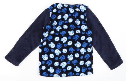 Snooze Time Boys Blue Geometric   Pyjama Top Size 7-8 Years  - Skull print