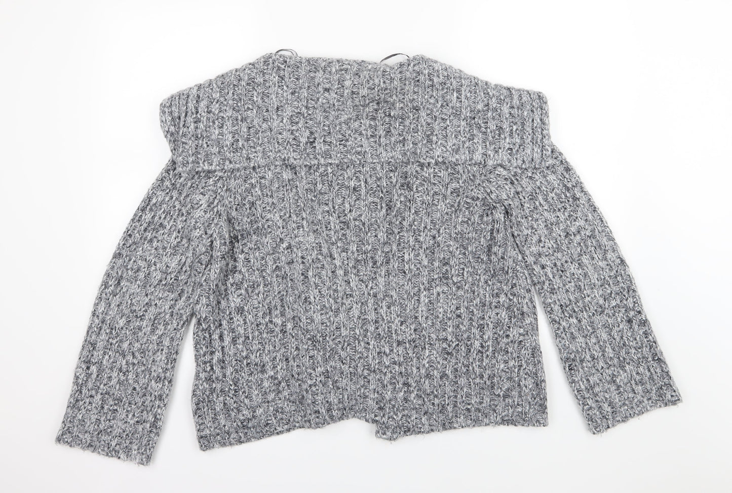 BHS Womens Grey  Knit Cardigan Jumper Size 16