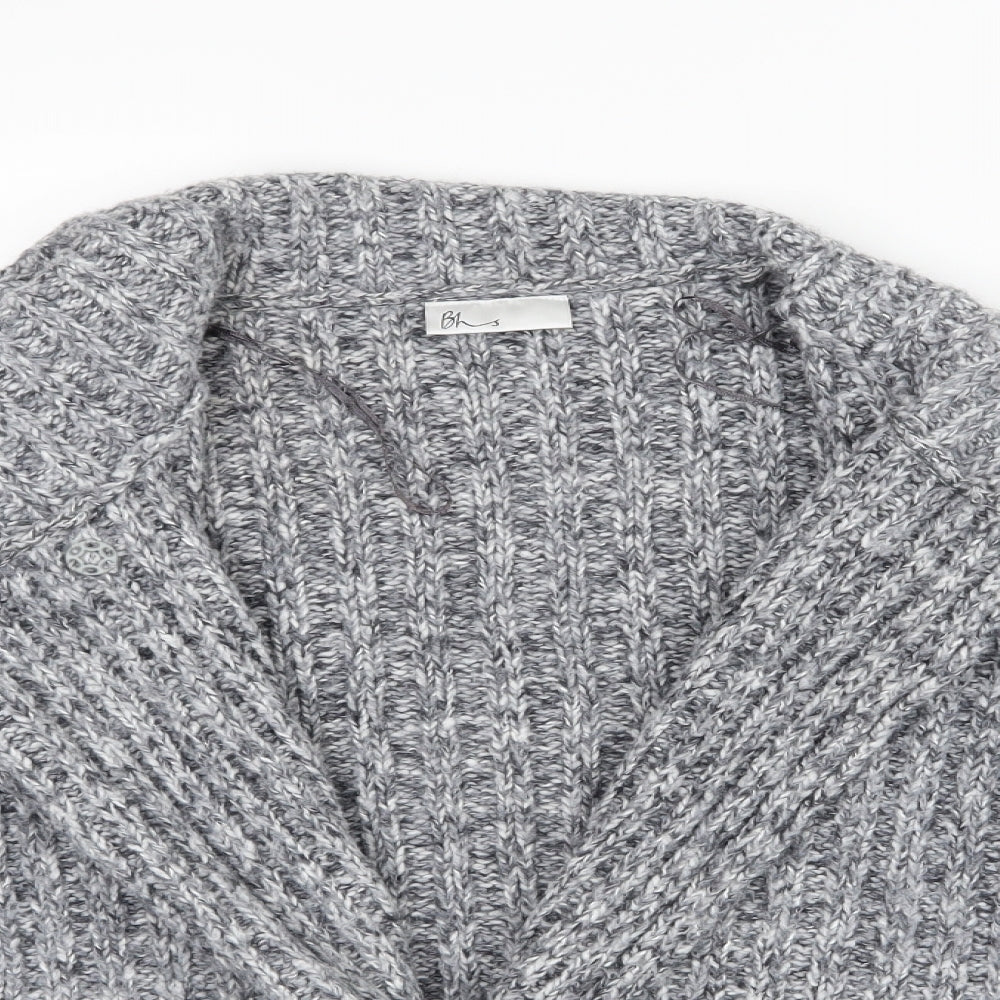BHS Womens Grey  Knit Cardigan Jumper Size 16