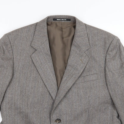 Mens UK Size 40 Preworn Regular Brown Suit Jacket