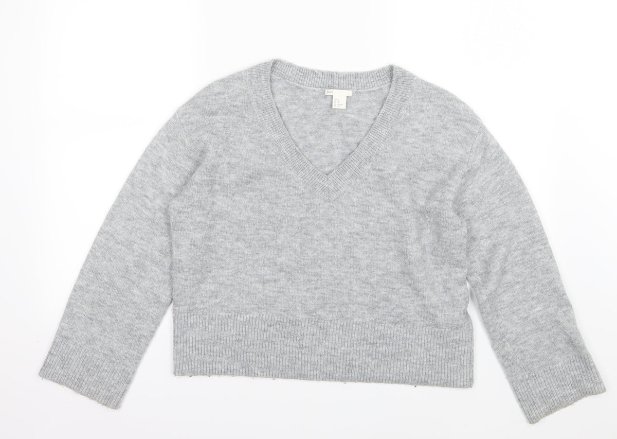 H&M Womens Grey  Knit Pullover Jumper Size XS