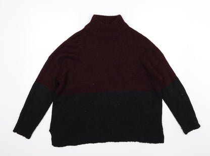 New Look Womens Black Striped Knit Pullover Jumper Size L