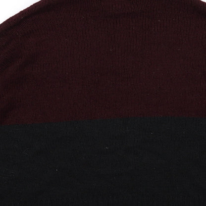 New Look Womens Black Striped Knit Pullover Jumper Size L