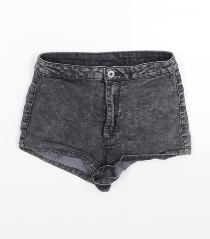 Divided by H&M Womens Grey  Denim Hot Pants Shorts Size 8