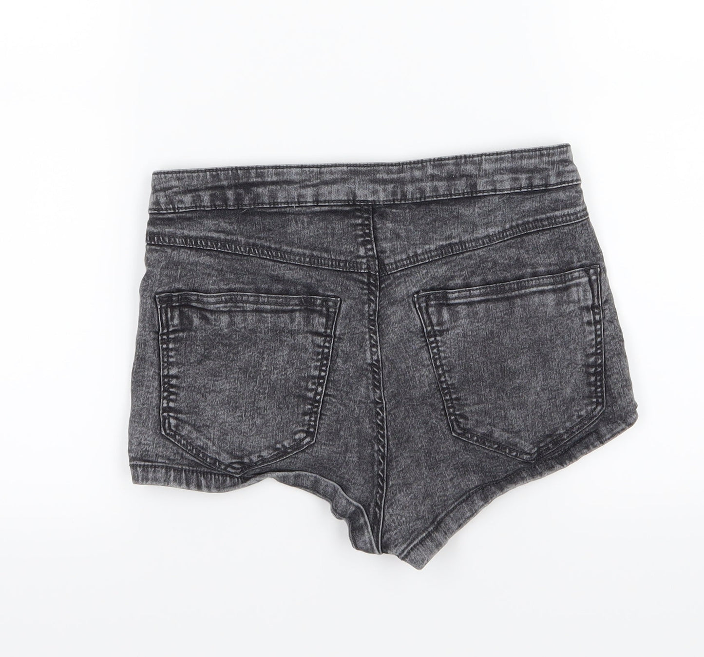 Divided by H&M Womens Grey  Denim Hot Pants Shorts Size 8