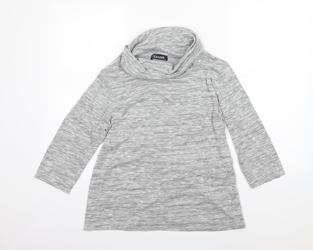 Alexara Womens Grey  Knit Pullover Jumper Size 16