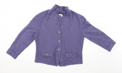 County Jersey Womens Purple   Cardigan Jumper Size 16