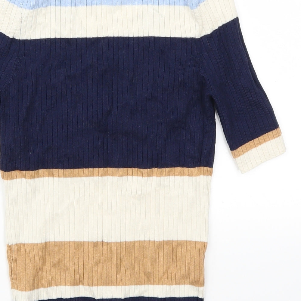 Womens UK Size 8 River Island Blue Basic T-Shirt