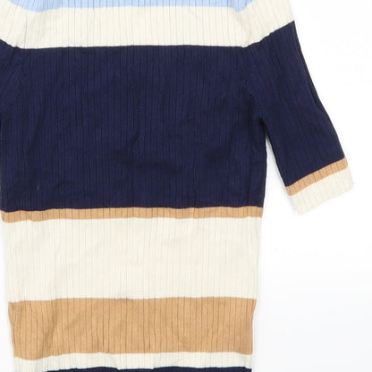 Womens UK Size 8 River Island Blue Basic T-Shirt