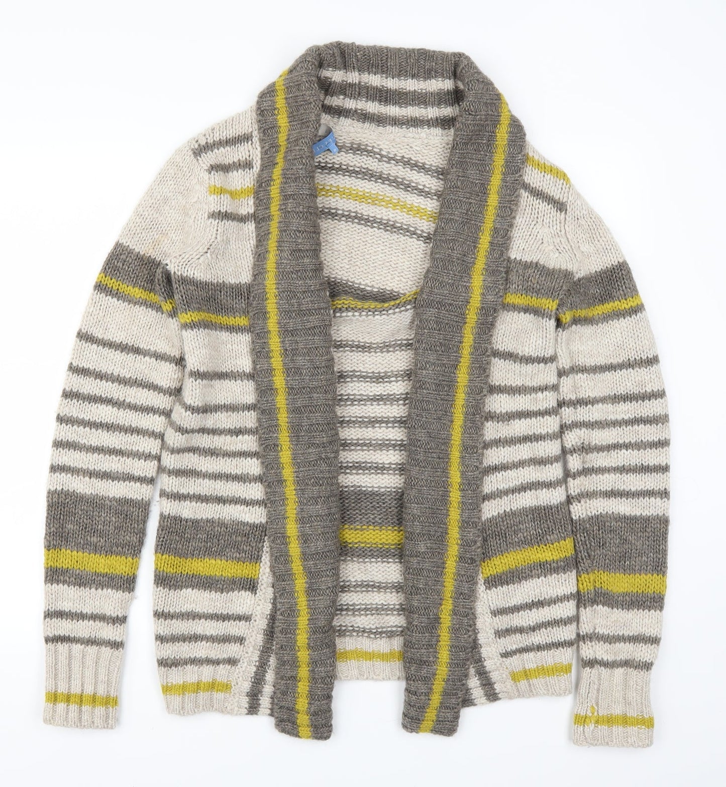 I Blues Club Womens Beige Striped  Cardigan Jumper Size S  - Yellow