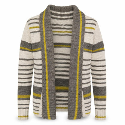 I Blues Club Womens Beige Striped  Cardigan Jumper Size S  - Yellow