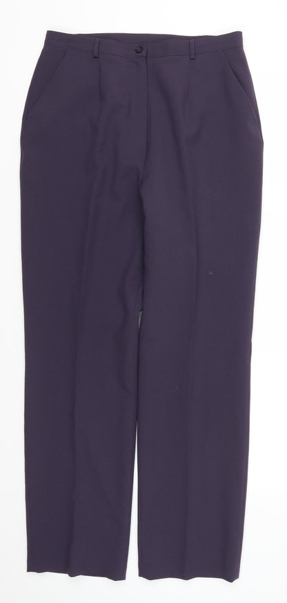 Womens UK Size 14 Preworn Regular Fit  Purple Trousers