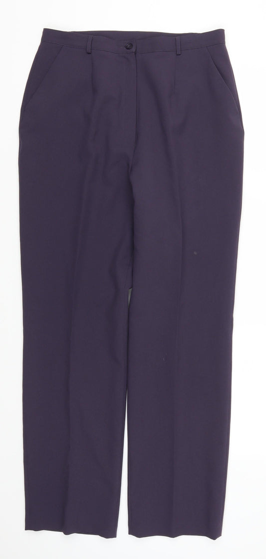 Womens UK Size 14 Preworn Regular Fit  Purple Trousers