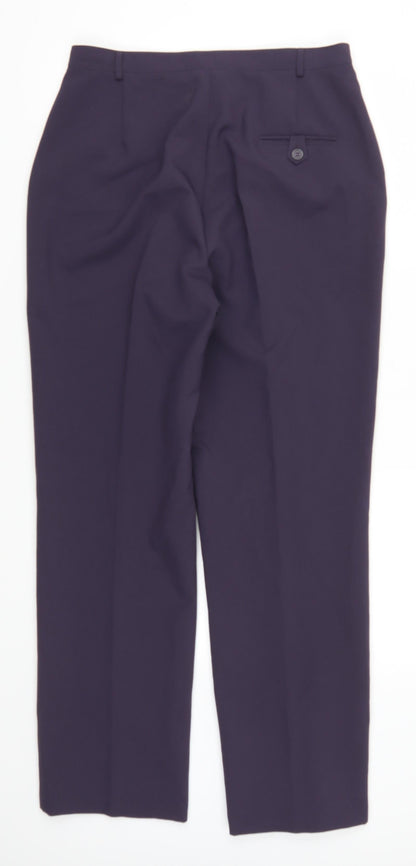 Womens UK Size 14 Preworn Regular Fit  Purple Trousers
