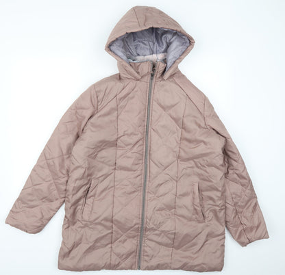 Womens UK Size M Anne De Lancay Pink Quilted Coat
