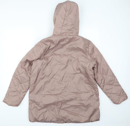 Womens UK Size M Anne De Lancay Pink Quilted Coat