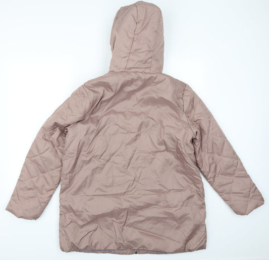 Womens UK Size M Anne De Lancay Pink Quilted Coat
